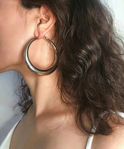 Boho Gold Metal Round Hoop Earrings