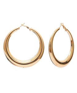 Boho Gold Metal Round Hoop Earrings