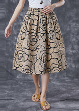 Load image into Gallery viewer, Boho Golden High Waist Jacquard A Line Skirts Summer