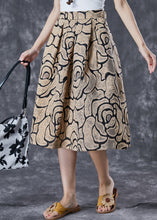 Load image into Gallery viewer, Boho Golden High Waist Jacquard A Line Skirts Summer