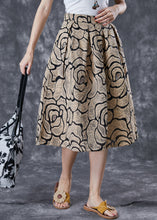 Load image into Gallery viewer, Boho Golden High Waist Jacquard A Line Skirts Summer