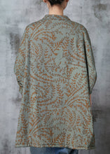 Load image into Gallery viewer, Boho Green Oversized Print Cotton Oriental Coat Spring