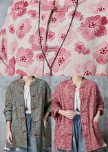 Load image into Gallery viewer, Boho Green Oversized Print Cotton Oriental Coat Spring