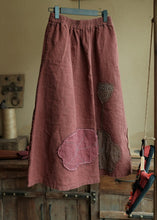 Load image into Gallery viewer, Boho Green Pockets Patch Patchwork Linen Skirt Spring