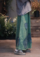 Load image into Gallery viewer, Boho Green Pockets Patch Patchwork Linen Skirt Spring