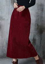 Load image into Gallery viewer, Boho Mulberry Side Open Corduroy Wraped Skirt Spring