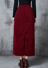 Load image into Gallery viewer, Boho Mulberry Side Open Corduroy Wraped Skirt Spring