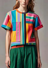 Load image into Gallery viewer, Boho Multicolour Oversized Striped Cotton Tops Summer