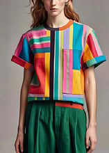 Load image into Gallery viewer, Boho Multicolour Oversized Striped Cotton Tops Summer