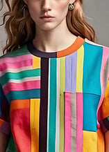 Load image into Gallery viewer, Boho Multicolour Oversized Striped Cotton Tops Summer