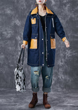 Load image into Gallery viewer, Boho Navy Oversized Patchwork Pockets Denim Coat Outwear Fall