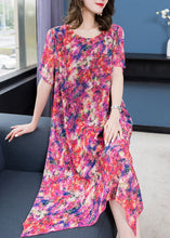 Load image into Gallery viewer, Boho Purple Print Asymmetrical Design Patchwork Chiffon Dresses Summer