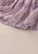 Load image into Gallery viewer, Boho Purple Print Elastic Waist Cotton Skirt Summer