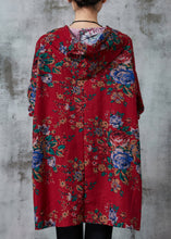 Load image into Gallery viewer, Boho Red Oversized Print Cotton Loose Sweatshirts Dress Spring