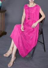 Load image into Gallery viewer, Boho Rose O-Neck Draping Silk Beach Dress Summer