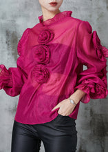 Load image into Gallery viewer, Boho Rose Stereoscopic Floral Chiffon Top Spring