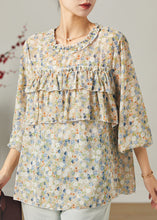 Load image into Gallery viewer, Boho Ruffled Print Chiffon Shirt Tops Summer