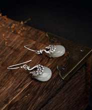 Load image into Gallery viewer, Boho Sterling Silver Legendary Phoenix Jade Drop Earrings