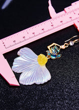 Load image into Gallery viewer, Boho White Ginkgo Leaf Gilding Drop Earrings