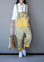 Load image into Gallery viewer, Boho Yellow Patchwork Print Denim Jumpsuit Spring