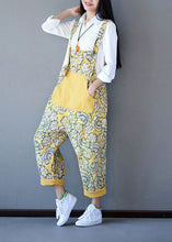 Load image into Gallery viewer, Boho Yellow Patchwork Print Denim Jumpsuit Spring