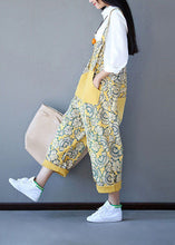 Load image into Gallery viewer, Boho Yellow Patchwork Print Denim Jumpsuit Spring