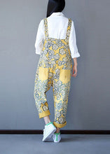 Load image into Gallery viewer, Boho Yellow Patchwork Print Denim Jumpsuit Spring