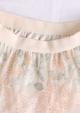 Load image into Gallery viewer, Boutique Apricot Embroidered Elastic Waist Tulle Skirts Spring