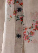 Load image into Gallery viewer, Boutique Apricot Peter Pan Collar Print Patchwork Linen Shirt Tops Summer