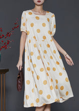 Load image into Gallery viewer, Boutique Beige Square Collar Print Cotton Long Dresses Summer