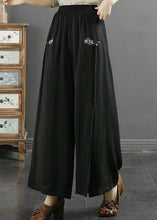 Load image into Gallery viewer, Boutique Black Embroidered Patchwork Cotton Pants Skirt Summer