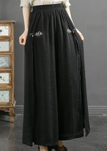 Load image into Gallery viewer, Boutique Black Embroidered Patchwork Cotton Pants Skirt Summer