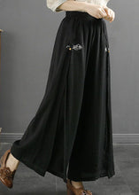 Load image into Gallery viewer, Boutique Black Embroidered Patchwork Cotton Pants Skirt Summer