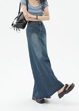 Load image into Gallery viewer, Boutique Blue Pockets High Waist Denim Wide Leg Pants Summer