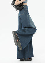 Load image into Gallery viewer, Boutique Blue Pockets High Waist Denim Wide Leg Pants Summer