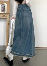 Load image into Gallery viewer, Boutique Blue Pockets Patchwork Maxi Skirt Summer