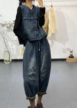 Load image into Gallery viewer, Boutique Blue Vest And Pants Denim Two Piece Set Women Clothing Fall