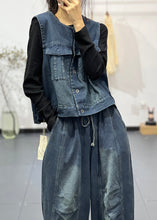 Load image into Gallery viewer, Boutique Blue Vest And Pants Denim Two Piece Set Women Clothing Fall