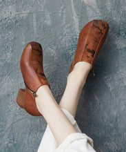 Load image into Gallery viewer, Boutique Brown Chunky Cowhide Leather Embossed High Heels