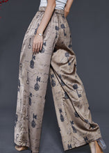 Load image into Gallery viewer, Boutique Champagne Print Draping Chiffon Straight Pants Summer