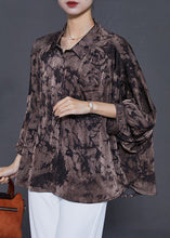 Load image into Gallery viewer, Boutique Chocolate Oversized Print Chiffon Shirts Summer