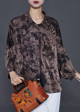 Load image into Gallery viewer, Boutique Chocolate Oversized Print Chiffon Shirts Summer