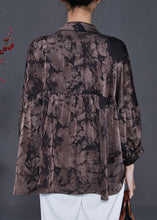 Load image into Gallery viewer, Boutique Chocolate Oversized Print Chiffon Shirts Summer