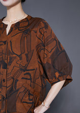 Load image into Gallery viewer, Boutique Coffee Print Pockets Silk Women Sets 2 Pieces Summer