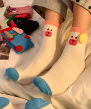 Load image into Gallery viewer, Boutique Cute And Funny Warm Plush Mid length Socks