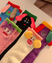 Load image into Gallery viewer, Boutique Cute And Funny Warm Plush Mid length Socks