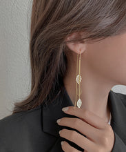 Load image into Gallery viewer, Boutique Gold Silver Drop Leaf Tassel Earrings