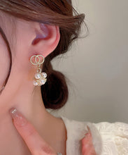 Load image into Gallery viewer, Boutique Gold Sterling Silver Overgild Zircon Pearl Drop Earrings