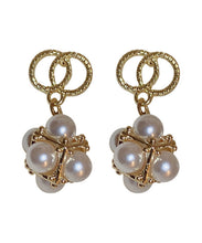 Load image into Gallery viewer, Boutique Gold Sterling Silver Overgild Zircon Pearl Drop Earrings