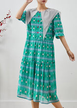 Load image into Gallery viewer, Boutique Green Double-layer Print Chiffon Dress Summer